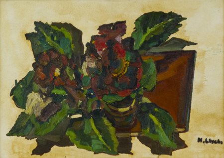 Nedo Luschi Livorno 1917 Fiori , 1969 Olio su tela, cm. 50x70 Firmato in...