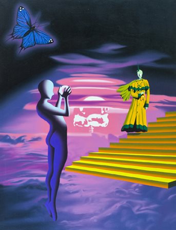 Mark Kostabi Los Angeles 1960 Chronos envisioned, 2003 Olio su tela, cm....