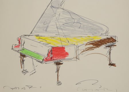 Giuseppe Chiari Firenze 1926 - Firenze 2007 Pianoforte, 2005 Tecnica mista su...