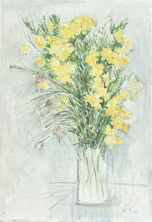 Marco Dolfi Viareggio 1953 Vaso di fiori Tecnica mista su tela, cm. 100x70...