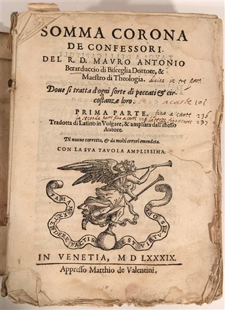 BERARDUCCI, Mauro Antonio - Somma corona. Venezia: Matteo de Valentini, 1589....