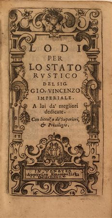 IMPERIALE, Giovan Vincenzo - Lo stato rustico. Venezia: Euangelista Deuchino,...