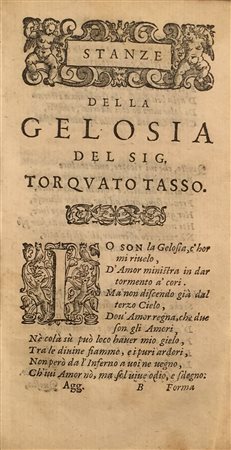 TASSO, Torquato - Rime e Prose. Venezia: Giulio Vasalini, 1584. Vol. in 12mo...