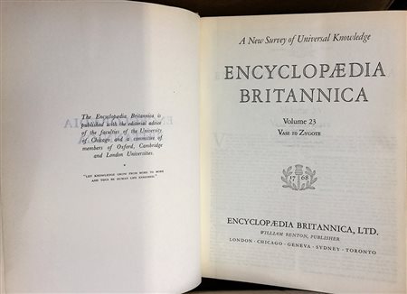 Lotto composto da numerosi volumi dell'Enciclopedia Britannica (lievi...