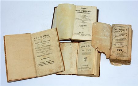 (Libri) Lotto composto da quattro volumi di piccolo formato di diversa epoca...