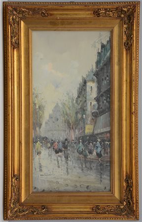 Aldo Zanardelli Scorcio di Parigi olio su tela (cm 60x30) firmato in  basso, Il Ponte Casa d'Aste