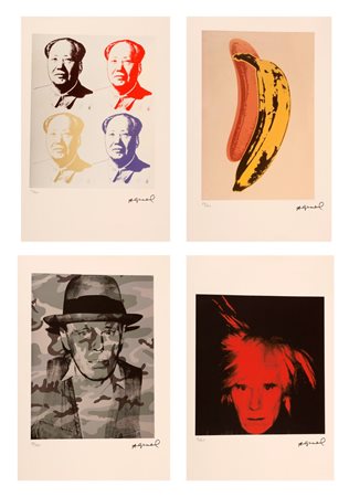 WARHOL ANDY (1928 - 1987) Lotto composto da n.4 fogli. Litografia. Cm 38,00 x...