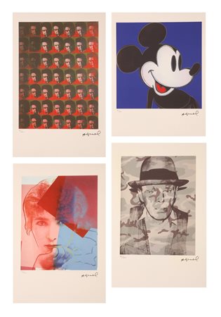 WARHOL ANDY (1928 - 1987) Lotto composto da n.4 fogli. Litografia. Cm 37,00 x...