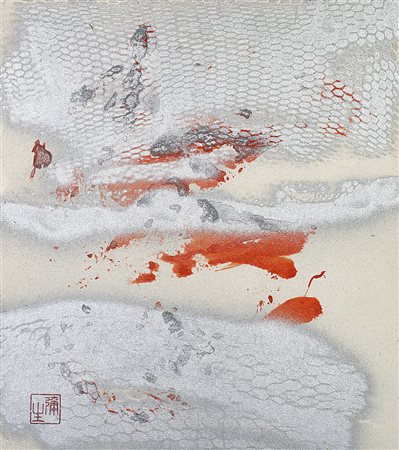 Yayoi Kusama (Matsumoto 1929)"Chikuma River" 1991smalto su cartoncino, cm...