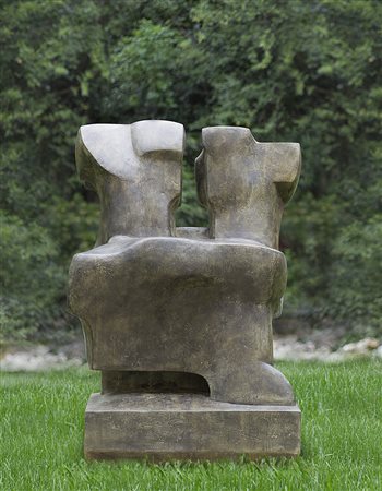 Mario Negri "Tutta una vita insieme" 1973 scultura in bronzo cm 113x70x60...