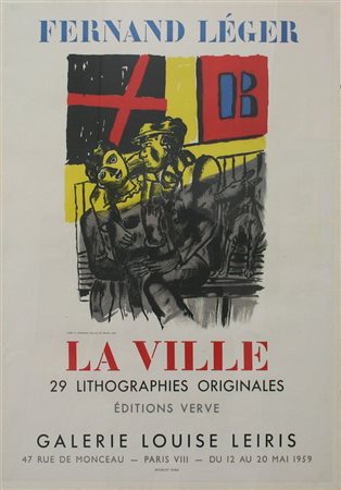 LEGER FERNAND Argentan (F) 1881 - 1955 Gif-sur-Yvette (F) "La Ville" 67x 47,5...