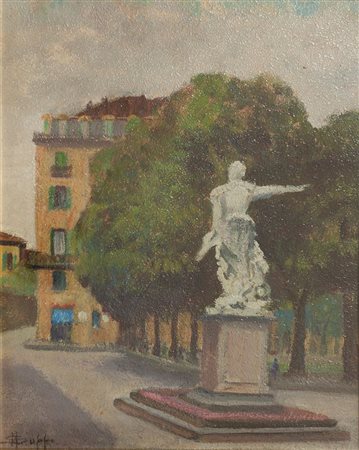 SUPPO ALFREDO Biella 1886 - 1973 Torino "Piazza Maria Teresa" 1963 39x32 olio...