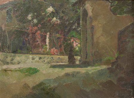 ZAGO ERMA Bovolone (VR) 1880 - 1942 Milano "Giardino" 27x36,5 olio su...