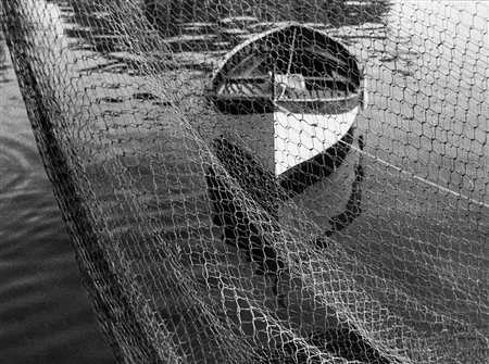 Giovanni Calleri (1890 - 1969) La rete e la barca, anni 1960 Stampa vintage...
