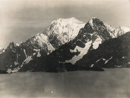 Vittorio Sella (1859 - 1943) Paesaggio di montagna, anni 1890 Stampa vintage...