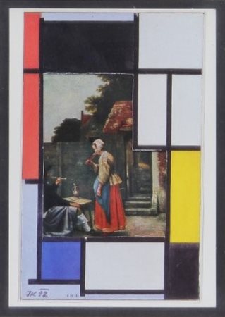 Ji?í Kolá? (Protivin 1914 - Praga 2002) Mondrian 1992 Dim.14,7x10,2 Prollage...