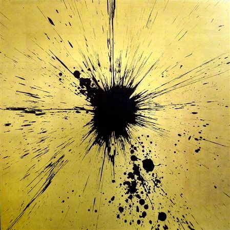 Julian T (Genova 1985) Impact oro 2015 Dim.150x150 Acrilico su foglia oro su...