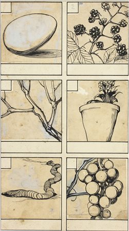 DUILIO CAMBELLOTTIRoma, 1876 - 1960 Sei disegni China su carta, 6 x 6 cm...
