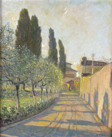 GALILEO CHINIFirenze, 1873 - 1956 Una stradina vicino Firenze (Varlungo),...