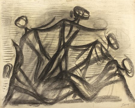 VIRGILIO GUIDIRoma, 1891 - Venezia, 1984 Disperazione, 1956 Carboncino su...