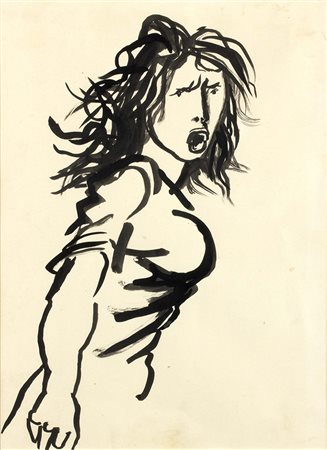 RENATO GUTTUSOBagheria, 1911 - Roma, 1987 Ragazza che grida (La protesta)...