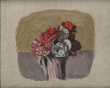 GIORGIO MORANDIBologna, 1890 - 1964 Fiori, 1958 Olio su tela, 20,9 x 24,2 cm...