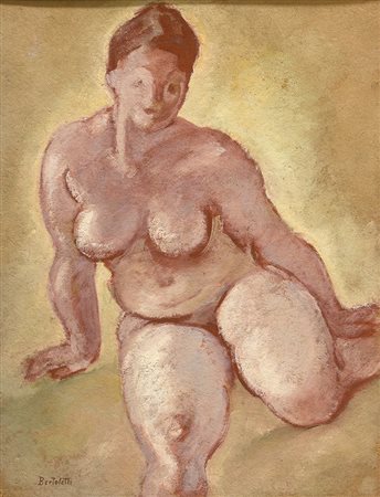 NINO BERTOLETTIRoma, 1889 - 1971 Nudo, 1936 Olio su faesite, 65 x 49,5 cm...