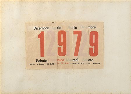 ALIGHIERO BOETTI (1940 - 1994) Calendario, 1979 collage su carta, cm 25x32...