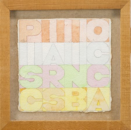 ALIGHIERO BOETTI (1940 - 1994) Pisciarsi in bocca,1979 acquerello su carta...