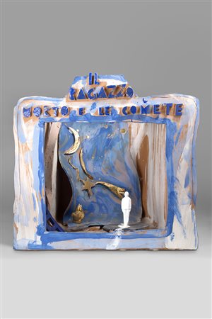 GIOSETTA FIORONI (1932) Il ragazzo morto e le comete, 2004 ceramica policroma...