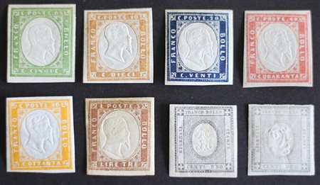 1861 francobolli tipo Sardegna emessi dal 1861, la serie di 6 valori +2 per...