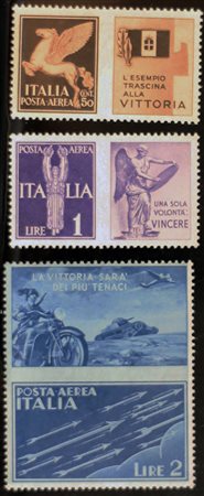 1942 propaganda di guerra, num.12A-12C senza linguella Prezzo di catalogo :...