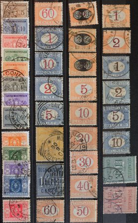 1870/1934 segnatasse num. 3,4,11-46 usati Prezzo di catalogo : 835 €