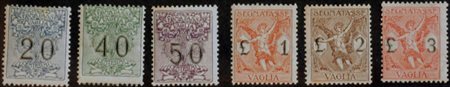 1924 segnatasse per vaglia num.1-6 linguellati 350 €