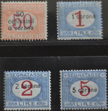 1922 Dalmazia segnatasse 1-4 senza linguella Prezzo di catalogo : 500 €