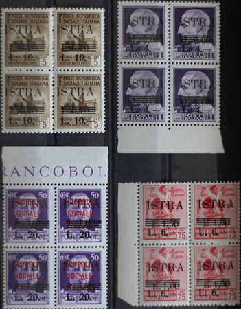 1945 Istria/Pola num.37-40 in quartina senza linguella Prezzo di catalogo :...