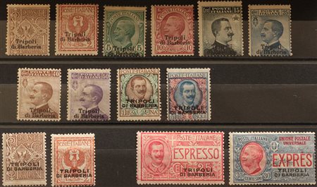 1909 Tripoli di Barberia num.1-12, espressi 1-2 linguellati Prezzo di...