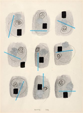 BRUNO MUNARI 1907 - 1998 Senza titolo, 1994 Tecnica mista su carta, cm. 32 x...