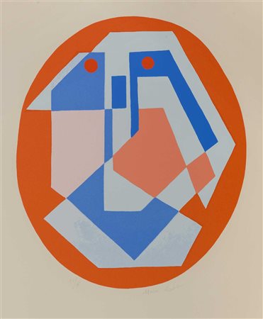 MARIO RADICE (1898 - 1987) Composizione r.s. rot 1966-1984 Serigrafia su...