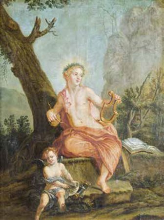 Scuola Francese del XIX secolo APOLLO olio su tela, cm 107x82