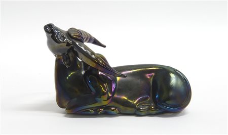 Ermanno Nason (Murano 1928 - Murano 2013)"Bufalo d'acqua"Scultura in vetro...