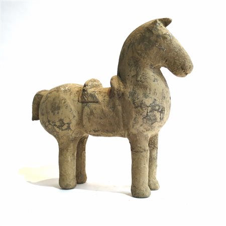 HAN CINA Zoomorfa - Cavallo - Cina - Han - 206 a.C.- 220 d.C. - Terracotta -...