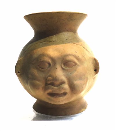 MOCHE PERU' Vaso ritratto cefalomorfo - Terracotta - Moche - Perù - 400 d.C....