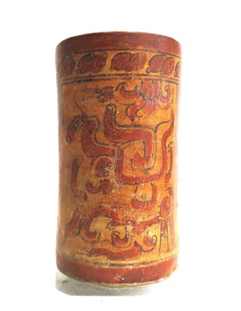 MAYA GUATEMALA Vaso cilindrico - Terracotta - Guatemala - Maya - VI sec....