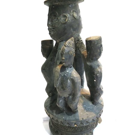 IGBO NIGERIA AFRICA Altare sacro - Igbo - Nigeria - Legno - H cm 44 diam. cm 20