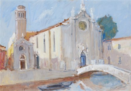 ALBERTO CANDIAN (1946)Chiesa dei FrariOlio su tavolacm 50x70Firma al...