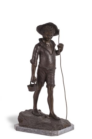 GIOVANNI DE MARTINO (1870-1935)Senza TitoloScultura in bronzo poggiante su...