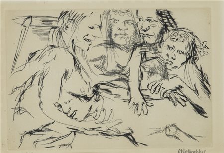 OSKAR KOKOSCHKA (1886-1980)Pentesilea abbraccia Achille morto,...