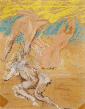 FAUSTO PIRANDELLO (1899-1975)Bagnanti, 1948 ca.Pastelli su cartacm...