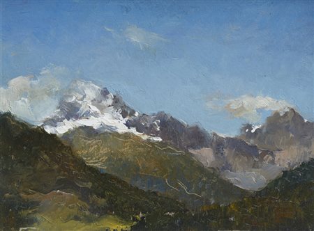 ATTILIO MELO (1917-2012)Cima Piazzi - Val di Fraéle, 1950Olio su compensatocm...